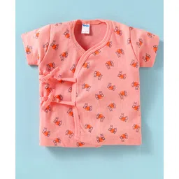 Tango Single Jersey Knit Half Sleeves Jhabla With Bunny Print - Peach-picture-19