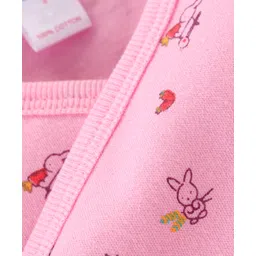 Tango Single Jersey Knit Half Sleeves Vest Bunny Print - Pink image 3