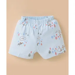 Tango Single Jersey Knit Half SleevesShorts Night Suit with Animal Print - Aqua image 4