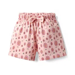 Tango Single Jersey Knit Knee Length Shorts With Floral Print - Pink-picture-14