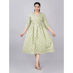 TANISHA Ethnic Motifs Print Maternity A-Line Midi Dress-picture-15