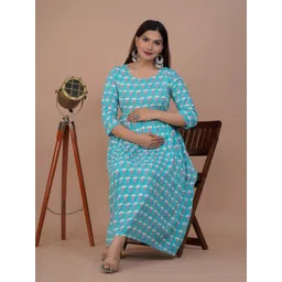 TANISHA Ethnic Motifs Print Maternity Maxi Dress-picture-21