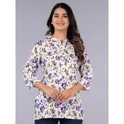 TANISHA Floral Print Mandarin Collar Top-picture-21