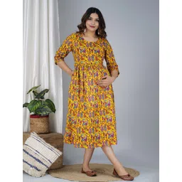 TANISHA Floral Print Maternity A-Line Midi Dress-picture-32