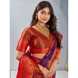 Tankori Floral Woven Design Zari Mysore Silk Saree image 2