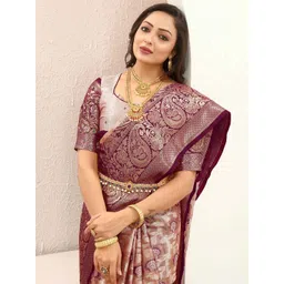 Tankori Floral Woven Design Zari Tissue Kanjeevaram Saree-picture-10