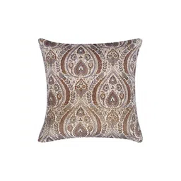 TANLOOMS Cream-Coloured & Brown 2 Pcs Velvet Square Cushion Covers image 3