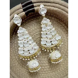 TANLOOMS Gold-Plated Artificial Beaded Floral Enamelled Jhumkas-picture-42