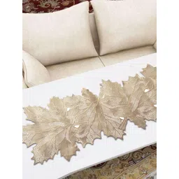 TANLOOMS Gold Toned Floral Textured Waterproof Table Runner-picture-37