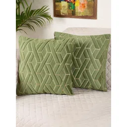 TANLOOMS Green Velvet Square Cushion Covers image 4