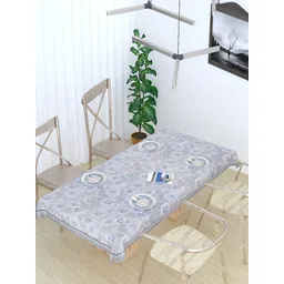 TANLOOMS Grey & Blue Floral Printed Jute Cotton Rectangle Table Cover-picture-28