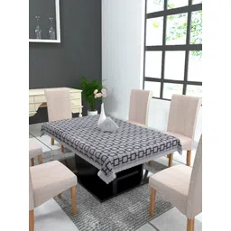 TANLOOMS Grey Geometric Printed Waterproof 6-Seater Table Cover-picture-13
