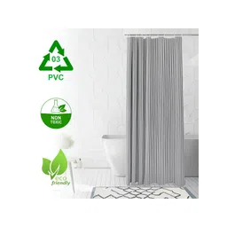 TANLOOMS Grey Waterproof Shower Curtain image 4