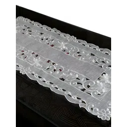 TANLOOMS White & Grey Embroidered Table Runners-picture-34