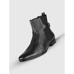TANNY SHOES Men Round Toe Leather Chelsea Boots-picture-23