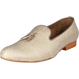 tanny shoes Men's Embroidered Fabric Juttis with Tassels, Slip On Shoes for CocktailWedding|Party|Occasions|Fashion|Outdoor|Indoor|Lightweight|Shoes with TPR Sole-picture-10