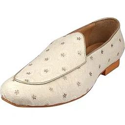 tanny shoes Men's Fabric Material Beige Color Jutti and Mojri for Wedding|Party|Occasions|Fashion|Outdoor|Indoor|Lightweight|Shoes with TPR Sole-picture-1