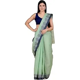 tant story Women Traditional Bengal Tant Handwoven Pure Cotton Starch Tangail Saree without Blouse Piece-picture-36