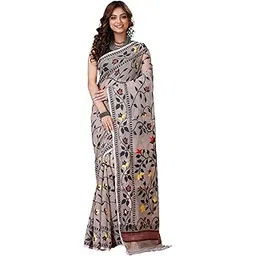 tant vastra Women’s Soft Resham Dhakai Lata Jamdani Saree without Starch And Without Blouse Piece-picture-40