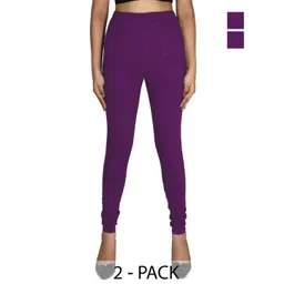Tantulipi Pack of 2 Cotton Churidar Length Leggings-picture-37