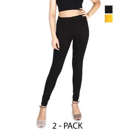 Tantulipi Pack of 2 Cotton Churidar Length Leggings-picture-29