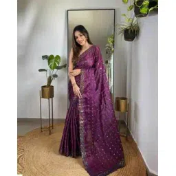 tanuka Women Embroidered Saree with Scalloped Border-picture-10