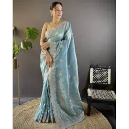 tanuka Women Embroidered Saree with Scalloped Border-picture-11