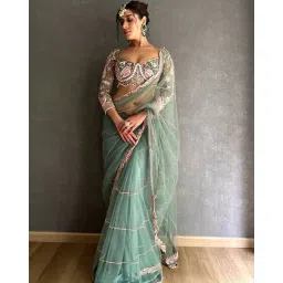 tanuka Women Embroidered Saree with Blouse piece  image 1