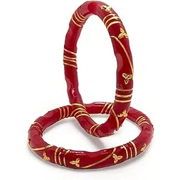 tanvi j Plastic and Gold Plated Daily Use Red and White Bangles for Women-picture-40