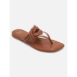 Tao Paris Women Tan Brown T Strap Slip On Flats-picture-36