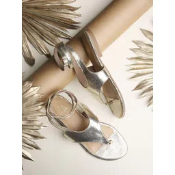 Tao Paris Women Textured Buckle Open Toe Flats-image-23