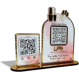 Tapify All-In-One UPI Table Top Standee for Nail Salon | QR Code Display Without NFC | Add Instagram & Google Contact | Stylish Counter Display for Beauty & Nail Studios-picture-37