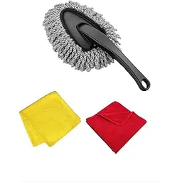 TAPIOCA 3-in-1 Car Cleaning Kit - Includes 1 Mini Microfiber Dashboard Duster and 2 Large Microfiber Cloths (40x40 cm, 350 GSM)-picture-21