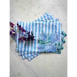 TARA- Sparkling Homes Blue 4-Pieces Printed Pure Cotton Table Placemats-picture-21