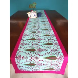Tara Sparkling Homes Blue Cotton Ethnic Motifs Table Runner-picture-25