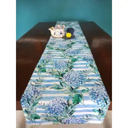 Tara Sparkling Homes Blue Cotton Floral Table Runner-picture-34