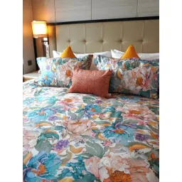 Tara Sparkling Homes Blue Cotton Printed Bedsheet-picture-12