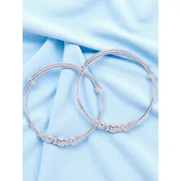 Taraash 925 Silver Beaded Classic Bangle-picture-26