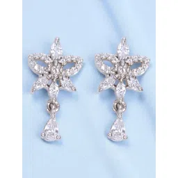 Taraash 925 Sterling Silver Butterfly CZ Drop Design Earrings Women-picture-24
