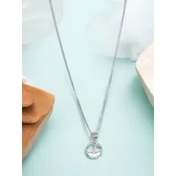 Taraash 925 Sterling Silver Combo Of Pink Mother Of Pearl Circular With Chain For Women-picture-23