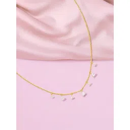 Taraash 925 Sterling Silver Gold-Plated Triangle Charms CZ Necklace for Women-picture-28