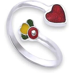 taraash 925 Sterling Silver Openable Enamel Heart Single Toe Ring for Women-picture-28