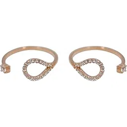 taraash 925 Sterling Silver Teardrop Gold Plated Adjustable Toe Ring For Women-picture-48