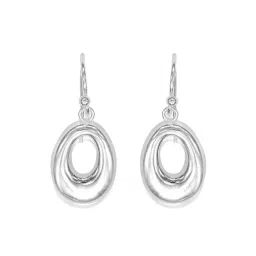 Taraash Sterling Silver Open Oval Shaped Drop Earrings-picture-29