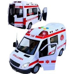 tarak Plastic Friction Powered Ambulance Toy Light & Siren Sound Effect-picture-36