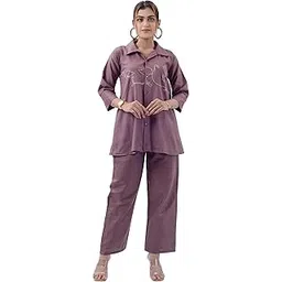 taraka Women's Cotton Co-Ord Set Stylish Western Plain 3/4 Sleeves Top-Bottom Set, Casual Summer, Office, Wedding, Travel Co- Ord Set for Ladies-picture-18