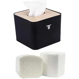 TARGET HYGIENE Pop Up Table Top Facial Soft Tissue Paper Holder Dispenser with Free 2 Packet Pop Up Tissue Refill 2 Ply | Tissue Size : 4 X 8 cm (Wooden-Black)-picture-17