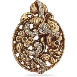 tarinika Gold-Plated Flower Theme Rings for Women Antique Brass Alloy Cubic Zirconia(CZ) Gemstone Traditional Fashion Jewelry Gift for her Style 13-picture-10
