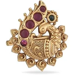 tarinika Gold-Plated Peacock Theme Rings for Women Antique Brass Alloy Cubic Zirconia(CZ) Gemstone Traditional Fashion Jewelry Gift for her Style 5-picture-54