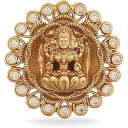 tarinika Gold-Plated Temple Theme Rings for Women Antique Brass Alloy Cubic Zirconia(CZ) Gemstone Traditional Fashion Jewelry Gift for her Style 10-picture-16